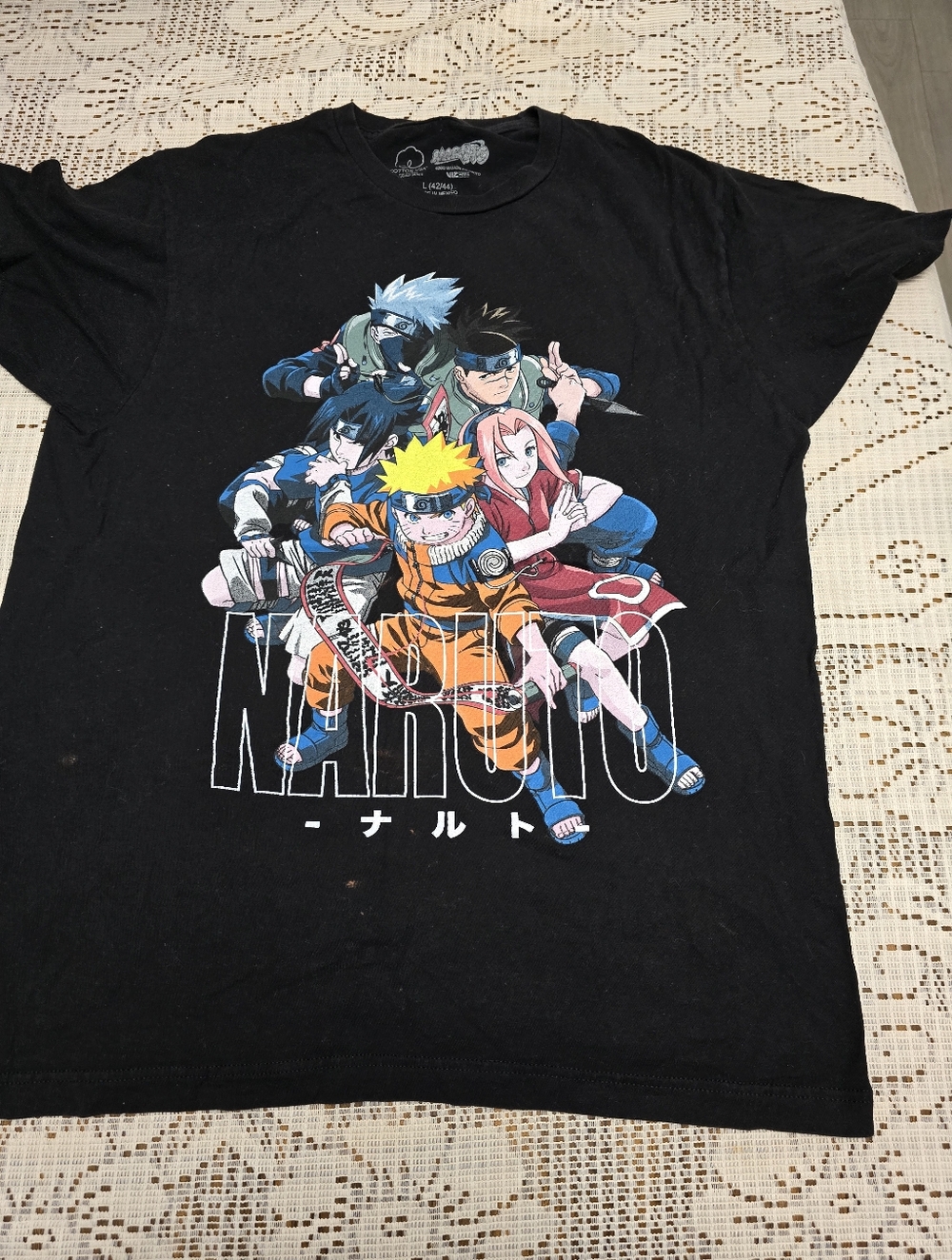 Naruto Graphic Tee — Black with Multicolor Characters